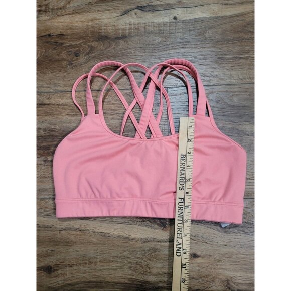 VSX Victoria Secret Sport Strappy Back Compression Peach Sports Bra Size Large - Picture 4 of 7